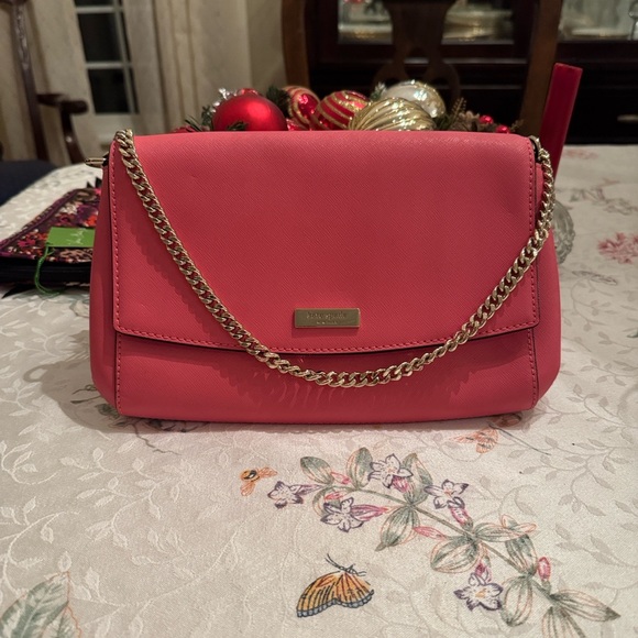 kate spade Handbags - Kate Spade Pink/Coral Bag with Gold Chain